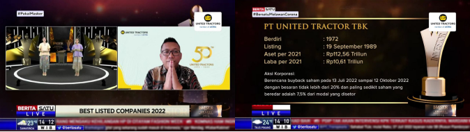 UT Meraih Penghargaan Emiten Terbaik 2022 Kategori Sektor Mesin dan Alat Berat dalam Investor Awards