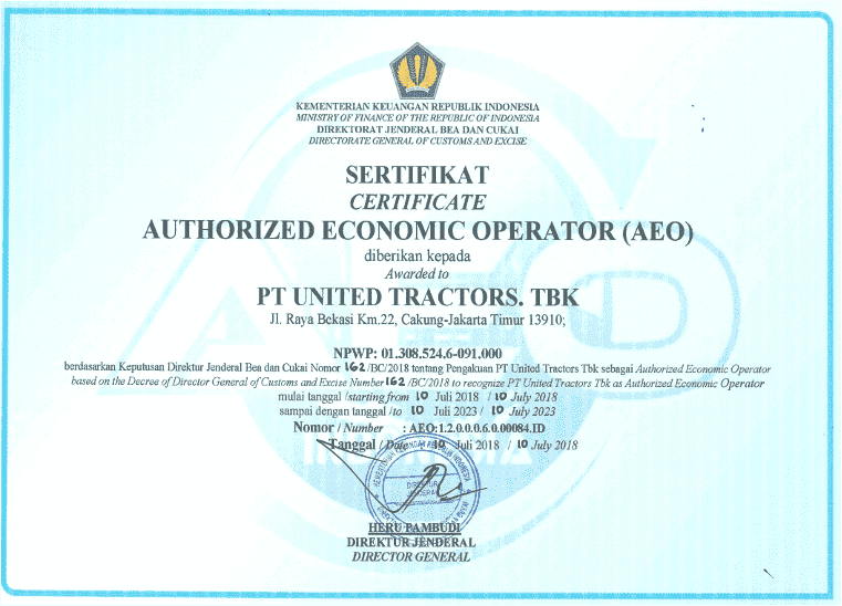 Sertifikasi Authorized Economic Operator (AEO)