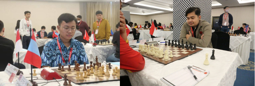 FM Aditya Bagus Arfan (left photo) and GM Novendra Priasmoro (right photo) participating in the Asian Zone 3.3 Chess Championship.