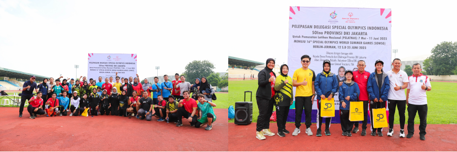 Pelepasan tiga atlet Soina oleh UT dan Diaspora DKI Jakarta yang bertempat di Lapangan Jakarta International Verdrome.