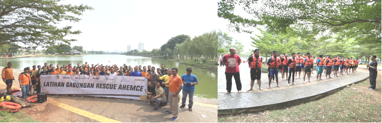 Compound Exercises Water Assist was attended by the UT Group Emergency Response Team at Lake Sunter, North Jakarta.