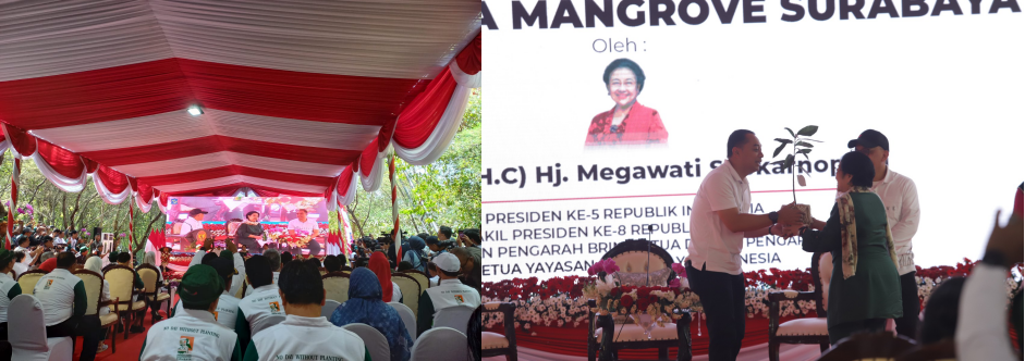 Peresmian Kebun Raya Mangrove yang dihadiri oleh Megawati Soekarnoputri.