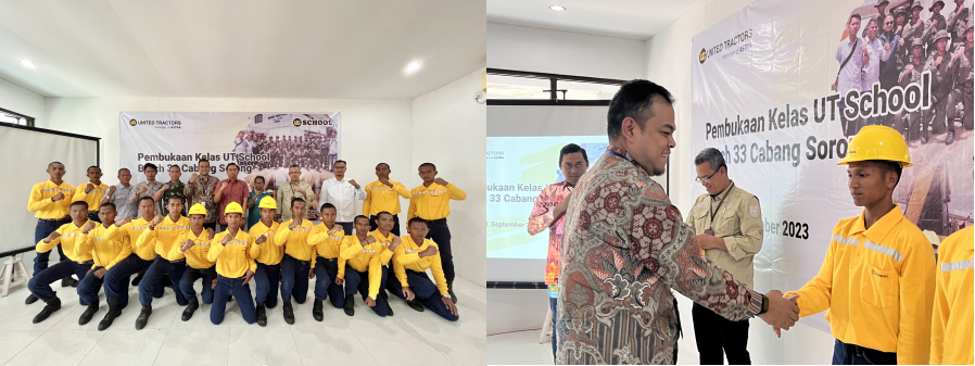 Inauguration of the heavy equipment class by UT School, located in the UT School Sorong Building.