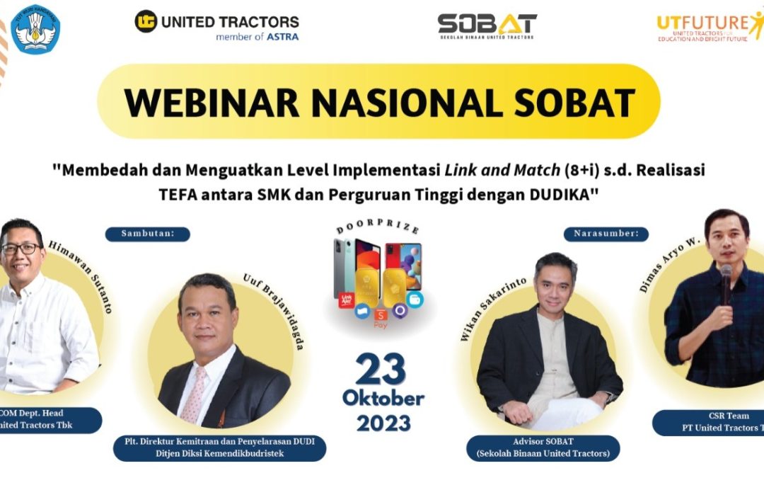 Sinergi Wujudkan Pendidikan Berkualitas, United Tractors Gelar Webinar Nasional SOBAT 2023