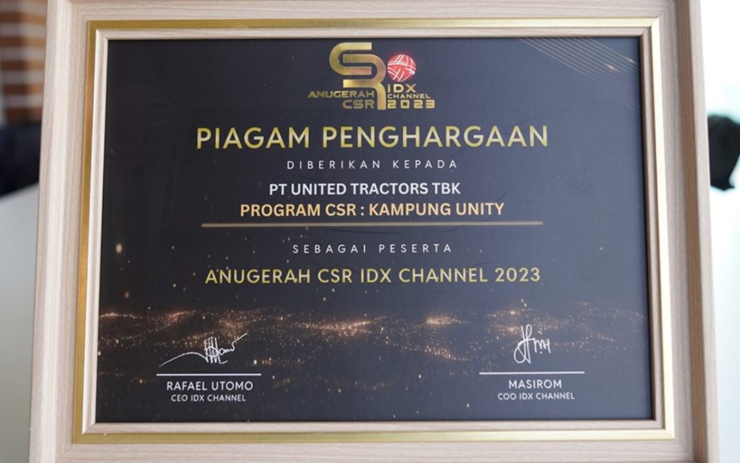 Implementasikan Prinsip ESG, United Tractors Raih IDX Channel Anugerah CSR Award 2023