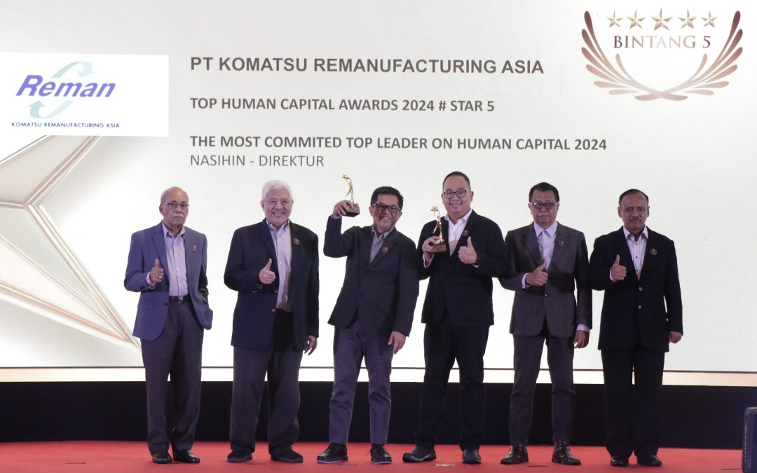 Sukses Mengelola Optimalisasi SDM, Komatsu Remanufacturing Asia Raih Penghargaan TOP Human Capital Award 2024