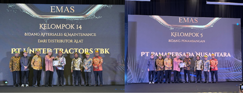 Penyerahan penghargaan yang ini diberikan secara langsung kepada United Tractors dan Pamapersada Nusantara di The Stones Hotel, Bali.