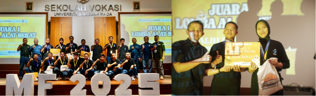 Foto bersama peserta dan pemenang lomba alat berat tingkat nasional Mechanical Fair UGM 2025.