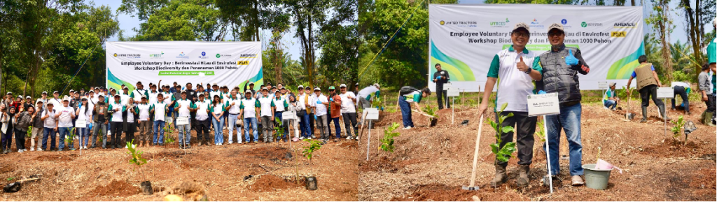 Foto bersama peserta yang mengikuti kegiatan penanaman 1.000 pohon di Kampus IPB Dramaga, Bogor.