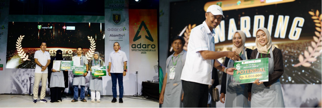 Penyerahan penghargaan kepada UMKM Binaan United Tractors Site Tanjung dan Yayasan Dharma Bhakti Astra di Tanjung Expo Center, Kabupaten Tabalong, Kalimantan Selatan.