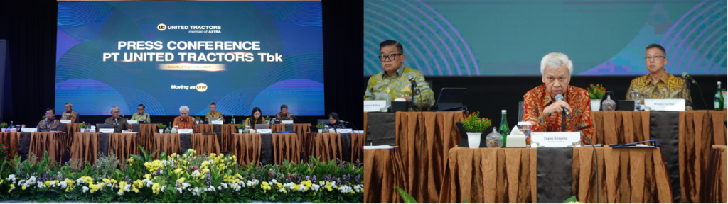 Pelaksanaan press conference setelah paparan publik PT United Tractors Tbk dilakukan.