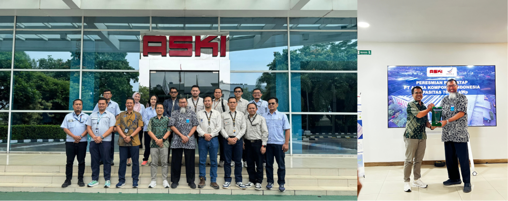 Peresmian PLTS Atap berkapasitas 788,97 kWp pada fasilitas produksi ASKI yang berlokasi di Bogor.