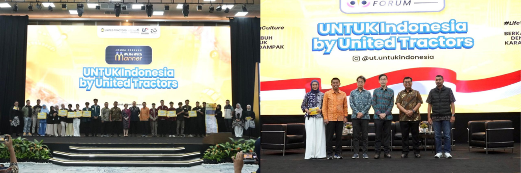 Simbolis penyerahan hadiah kepada pemenang kompetisi #LifeWithManner (foto kiri). Sesi sharing business forum yang terkait sustainability (foto kanan).